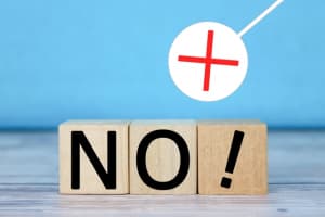 NO！と書いている画像