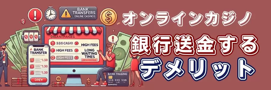 オンラインカジノで銀行送金・銀行出金するデメリット